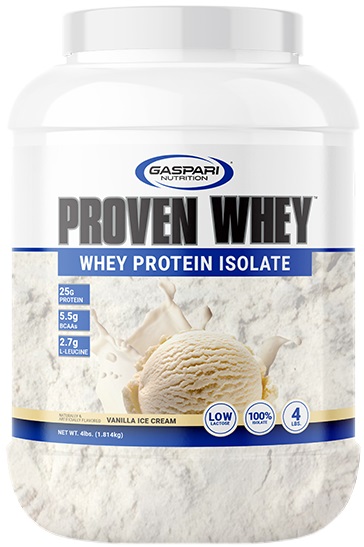 Proven Whey, Whey Protein Isolate, înghețată de vanilie, 1814 g, Gaspari Nutrition