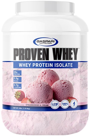Proven Whey, Whey Protein Isolate, înghețată de căpșuni, 1814 g, Gaspari Nutrition