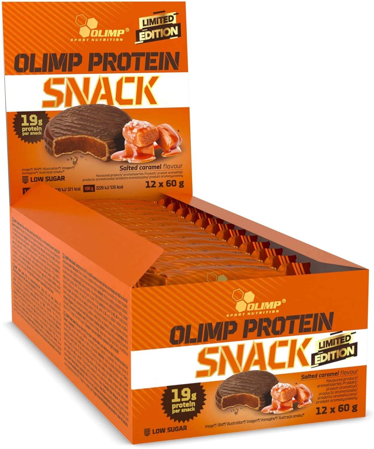Protein Snack Box, caramel, 12 buc, Olimp