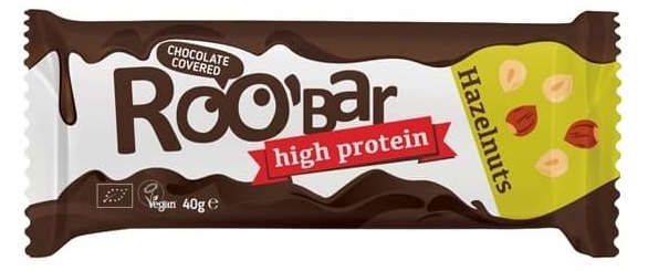 Baton proteic cu alune de padure invelit in ciocolata bio 40g Roobar - imagine 2
