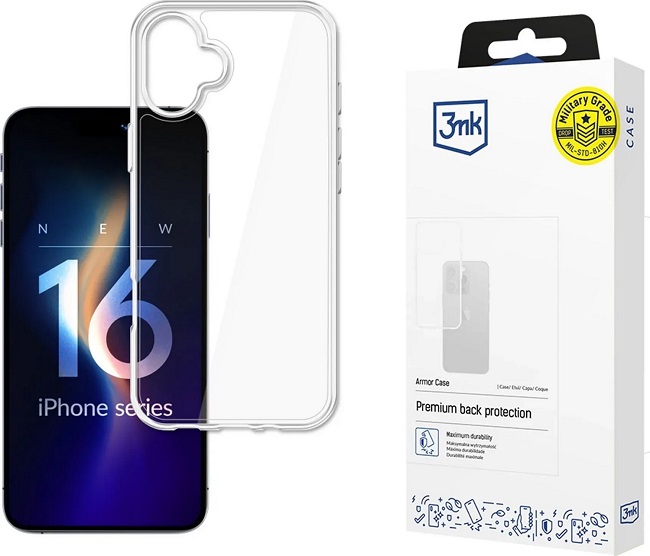 Husă 3mk - Armor Case, iPhone 16 Plus, transparent