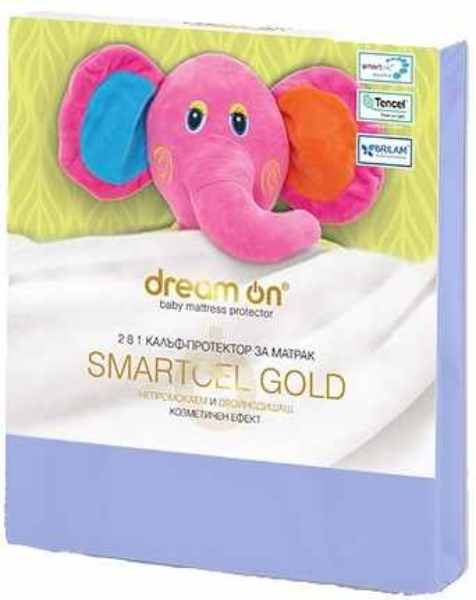 Protector de saltea Dream On - Smartcel Gold, 60 x 120 cm, albastru