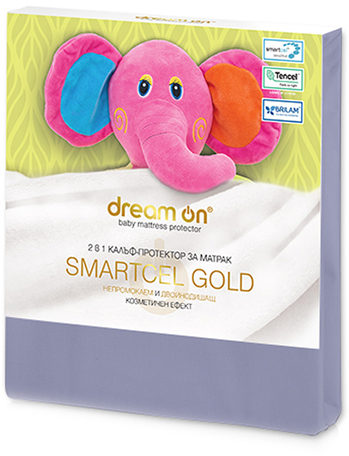 Protector de saltea Dream On - Smartcel Gold, 60 x 120 cm, gri