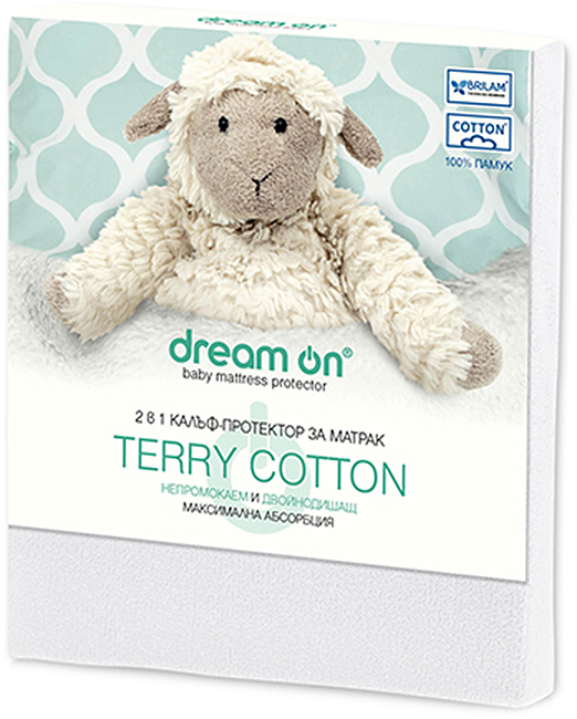Protector de saltea Dream On - Bumbac Terry, 60 x 120 cm