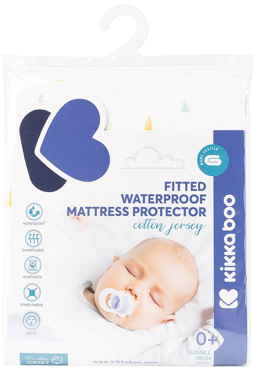 Protectie impermeabila pentru saltea Kikka Boo - Triangles, 60 х 120 х 15 cm