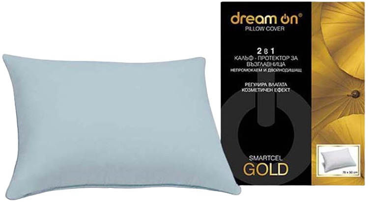 Protecție pentru pernă Dream On - Smartcel Gold, 50 x 70 cm, albastru deschis