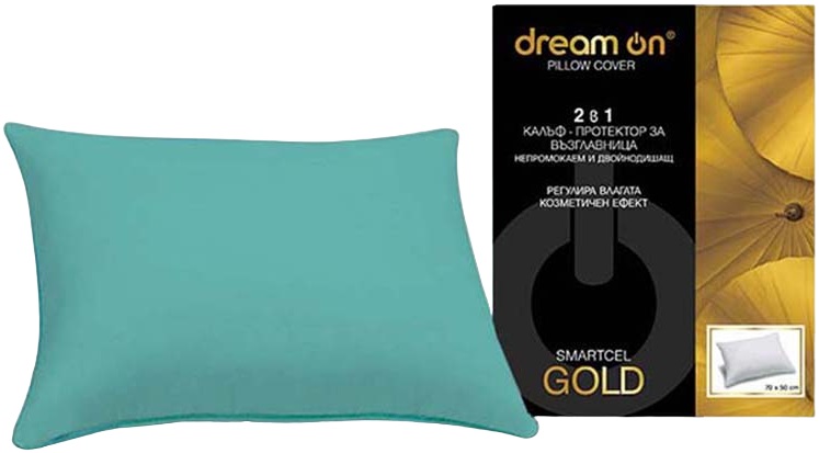 Protecție pentru pernă Dream On - Smartcel Gold, 50 x 70 cm, verde închis