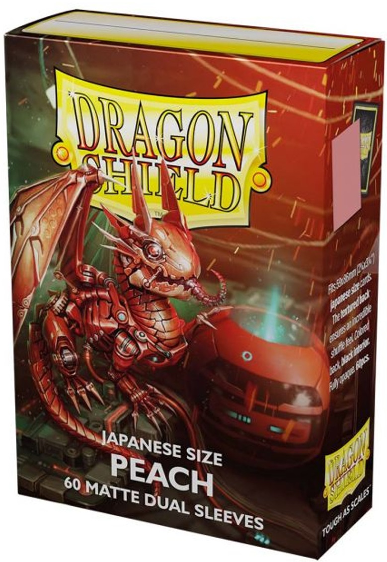 Protecții pentru cărți de joc Dragon Shield Dual Sleeves - Small Matte Peach (60 buc.)