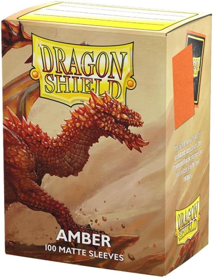 Protecții pentru cărți Dragon Shield - Matte Sleeves Standard Size, Amber (100 buc)
