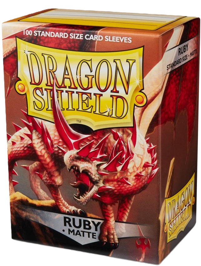 Protecții pentru cărți de joc Dragon Shield - Matte Ruby (100 buc.)