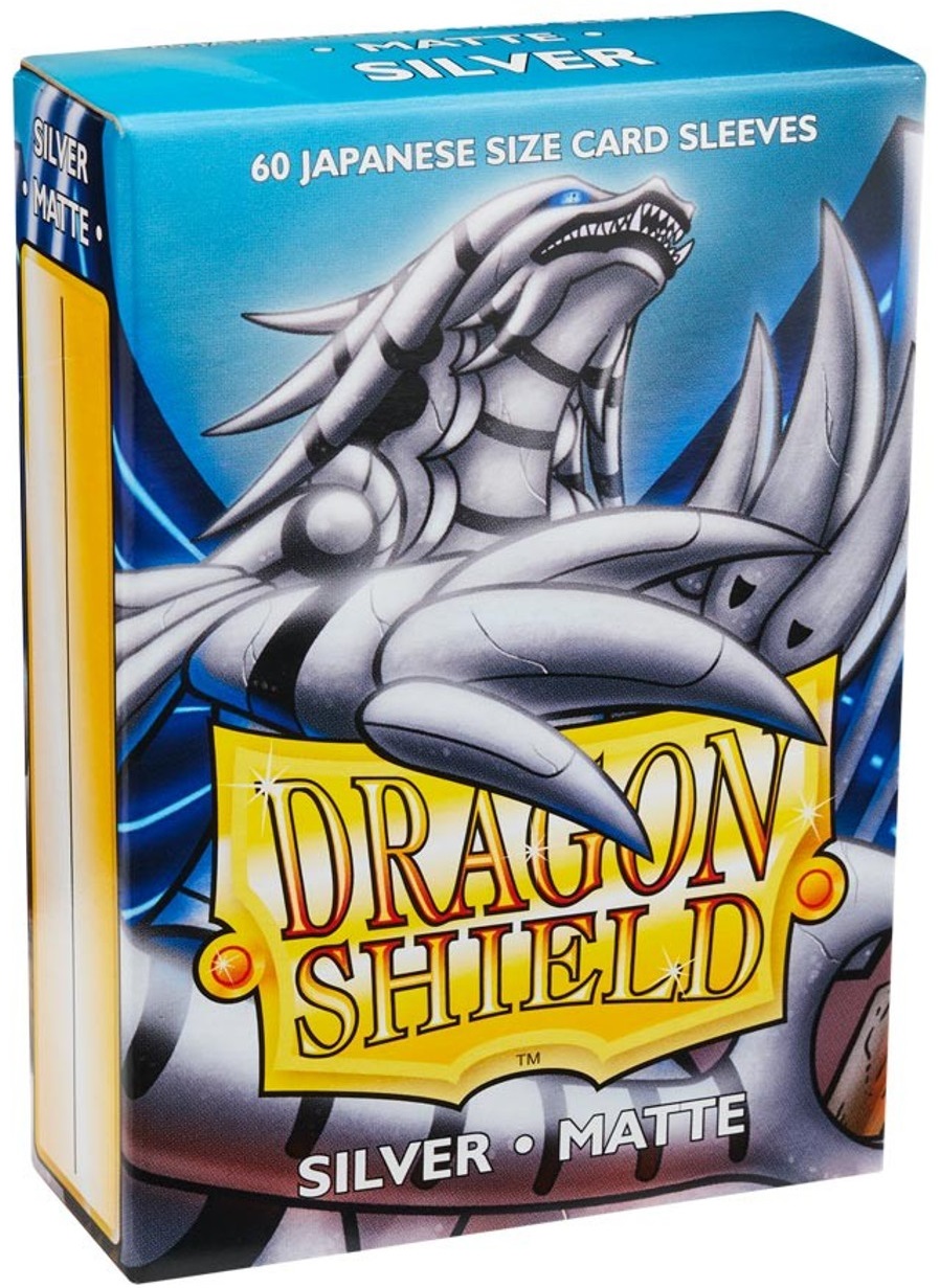 Protecții pentru cărți de joc Dragon Shield Sleeves - Small Matte Silver  (60 buc.)