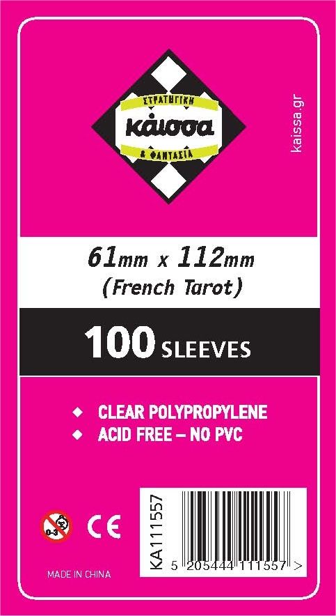 Protectoare pentru carduri  Kaissa Sleeves 61 x 112 mm (French Tarot) - 100 buc.