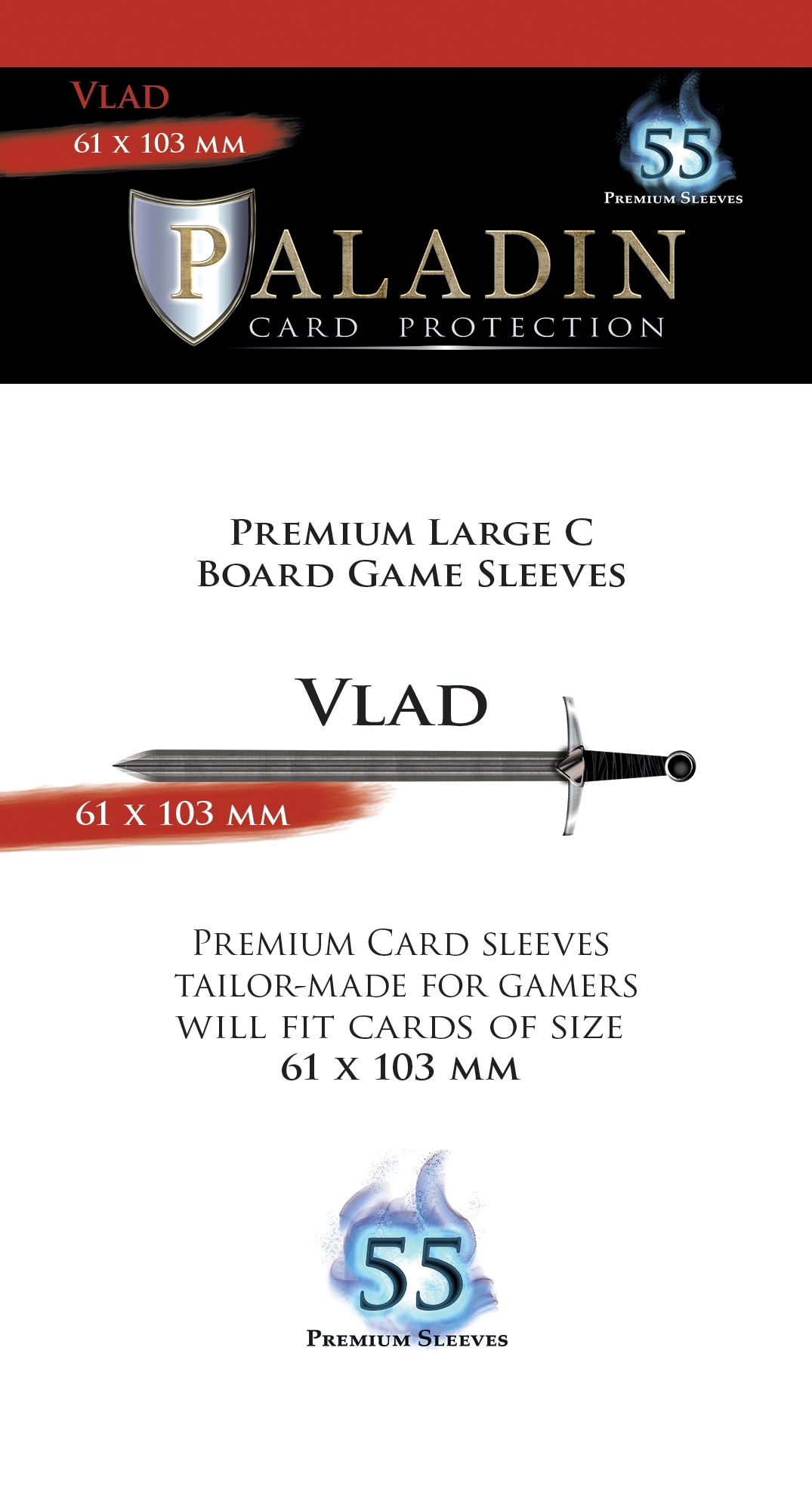 Protecții pentru cărți de joc Paladin - Vlad 61x103 (Adrenaline, Tash-Kalar)