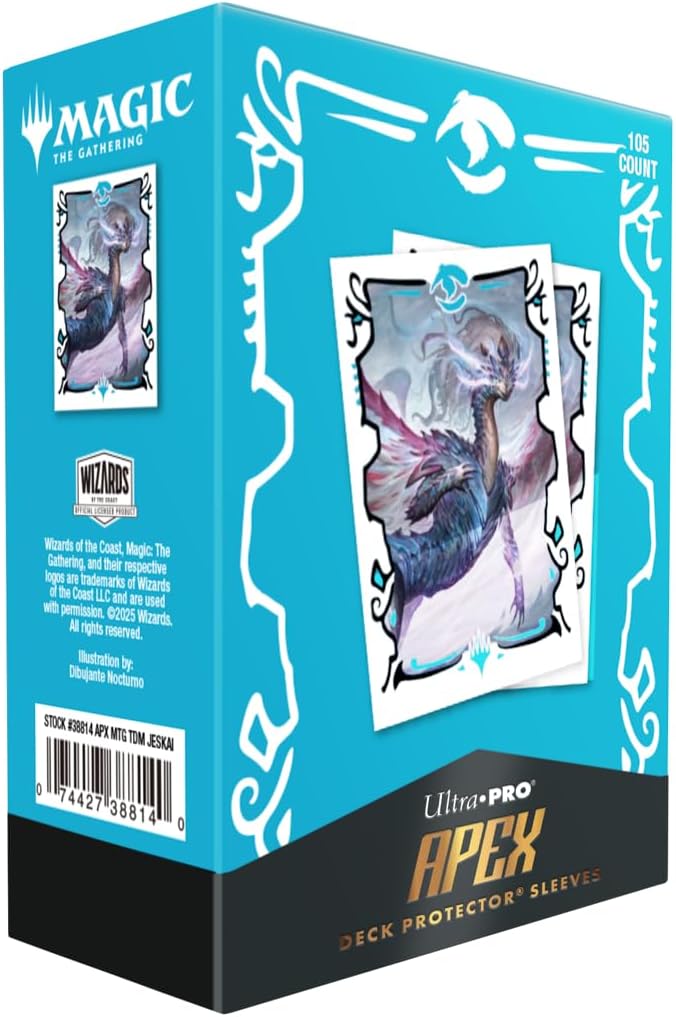 Protecții pentru carduri Ultra Pro - Magic the Gathering: Tarkir Dragonstorm Apex Deck Protector, Jeskai (105 buc)