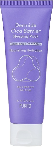 Purito Mască facială peste noapte Dermide Cica Barrier, 80 ml