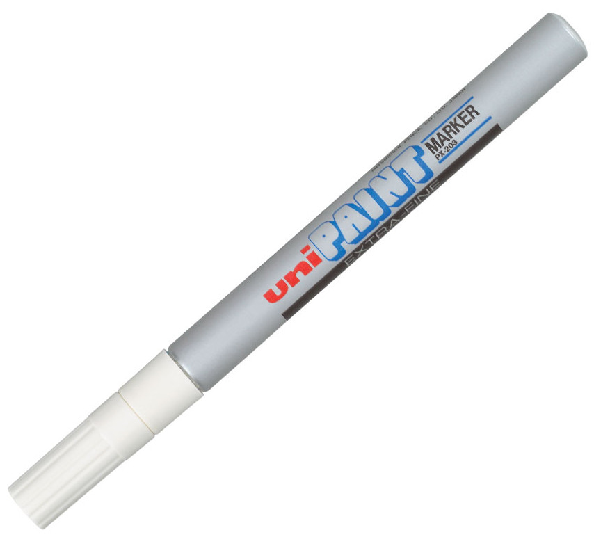 Marker permanent Uniball pe baza de ulei – Argintiu, 0.8 mm
