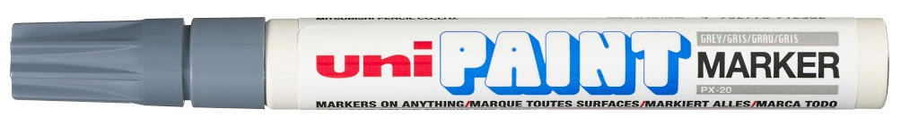 Marker permanent Uniball pe baza de ulei - Gri