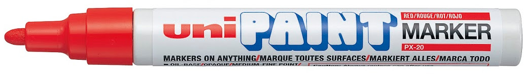 Marker permanent Uniball pe baza de ulei – Rosu