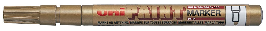 Marker permanent Uniball pe baza de ulei – Auriu