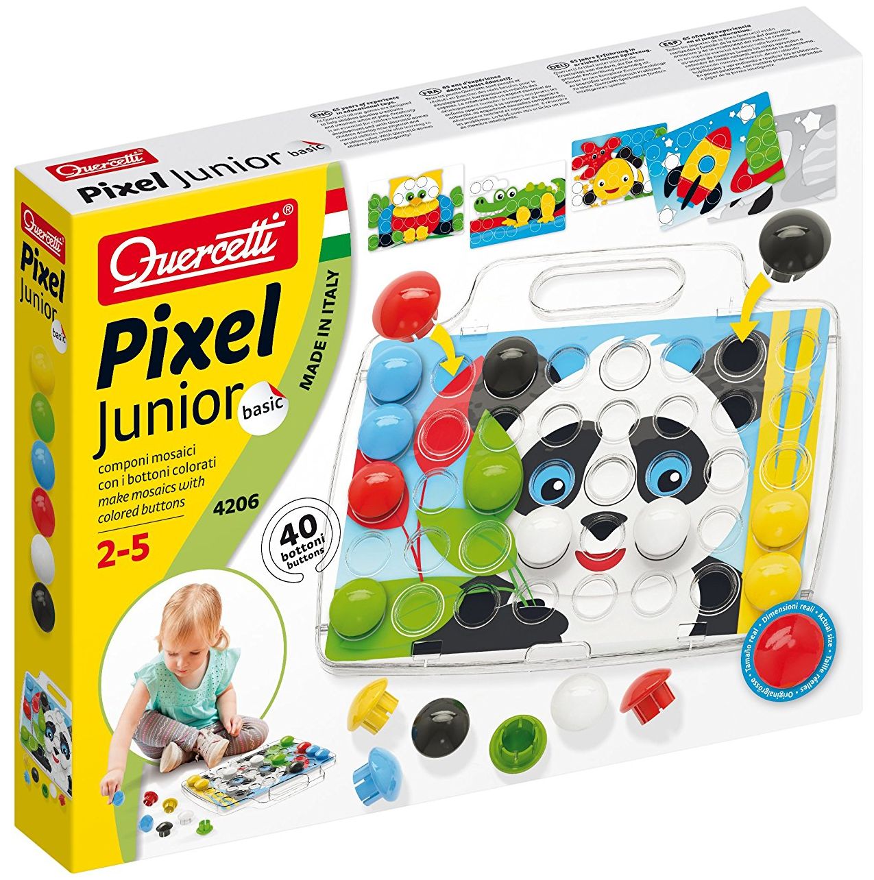 Mozaic din 40 de piese mari Quercetti - Pixel Junior