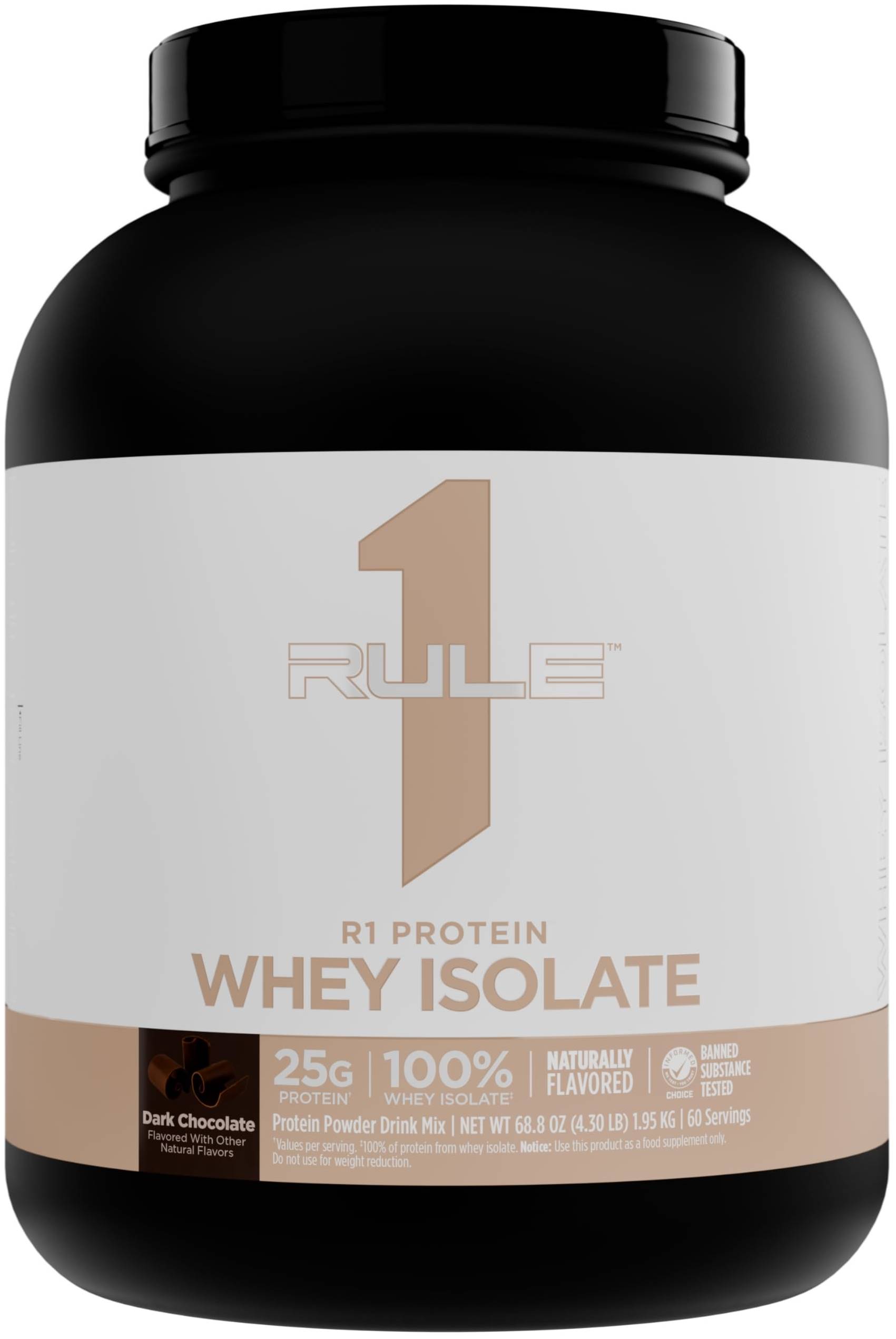 R1 Protein Naturally Flavored, ciocolată fudge, 1.95 kg, Rule1
