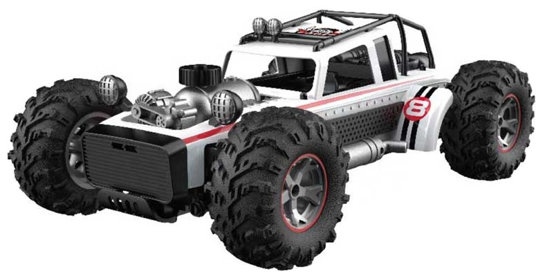 Jeep de curse controlat radio Crazon - Cu efect de fum, 1:10, alb