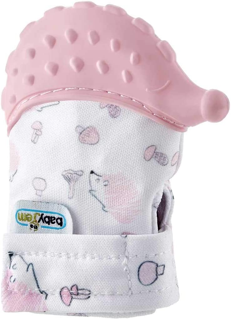 Mănușă de dentiție BabyJem - Arici, roz