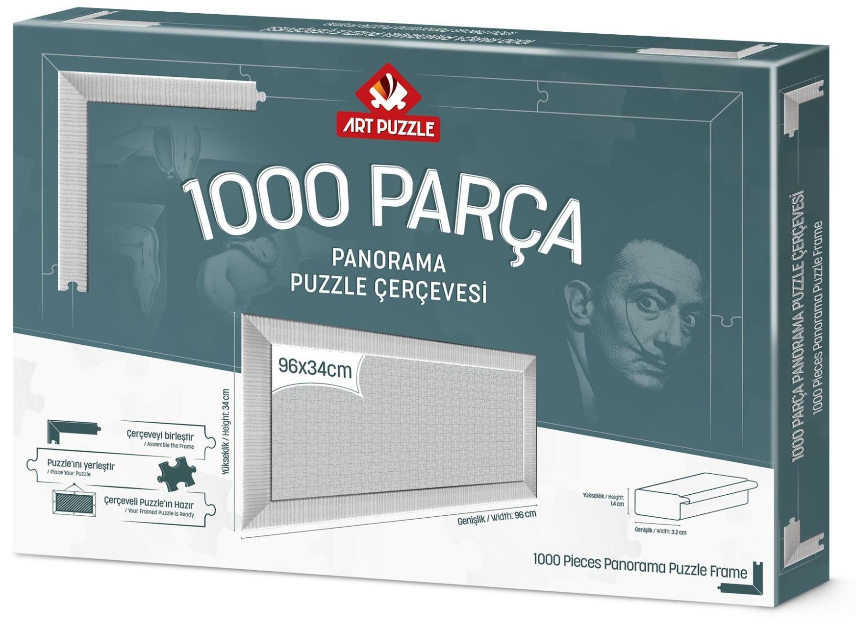 Rama pentru puzzle panoramic Art Puzzle - Albă, pentru 1000 piese