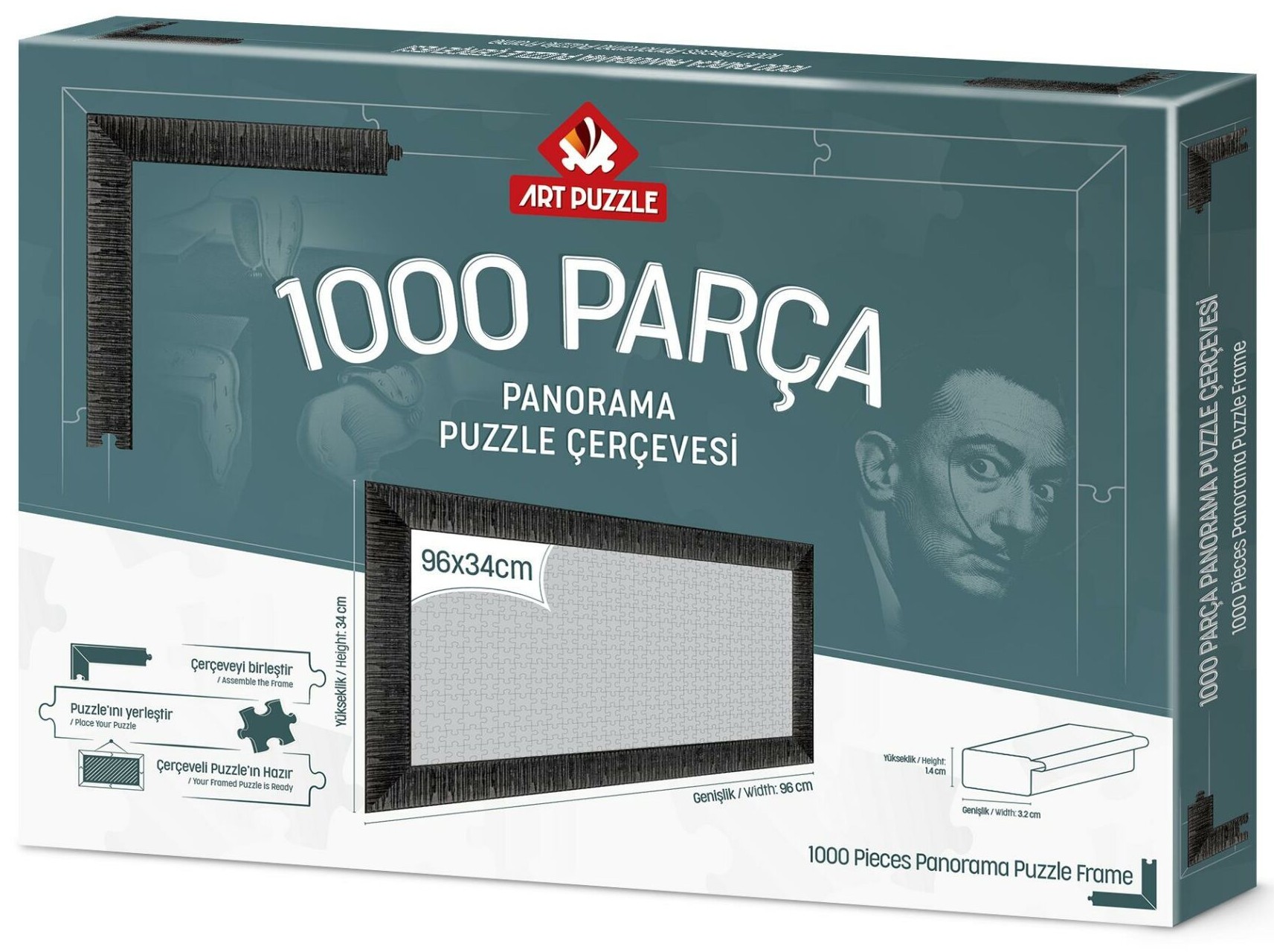 Rama pentru puzzle panoramic Art Puzzle - Neagră, pentru 1000 piese