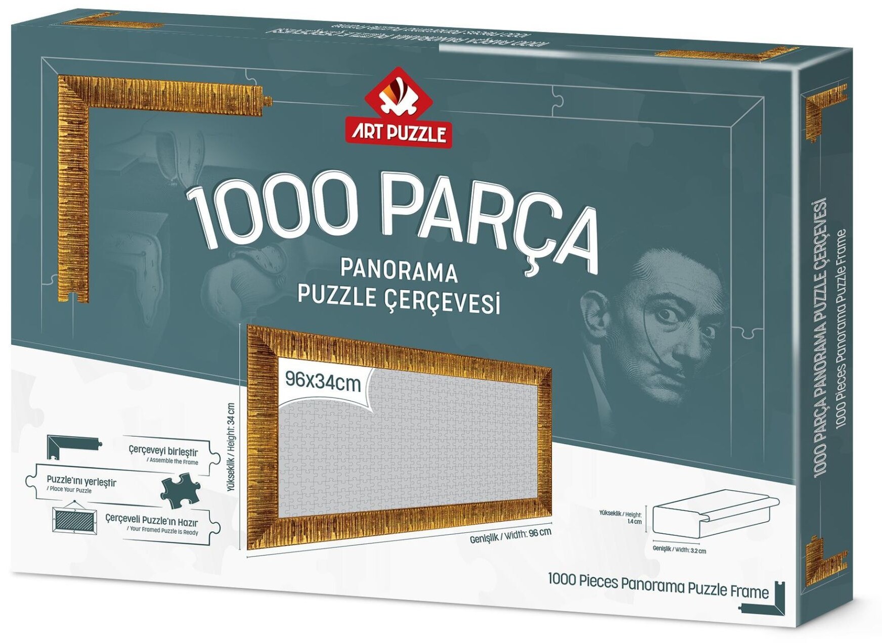 Rama pentru puzzle panoramic Art Puzzle - Aurie, pentru 1000 piese