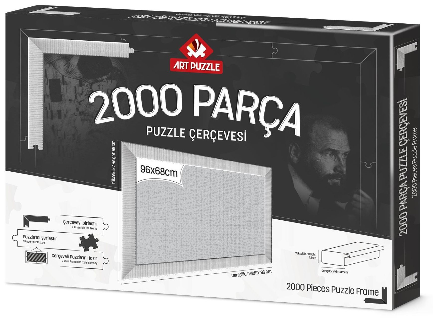 Rama pentru puzzle Art Puzzle - Albă, pentru 2000 piese