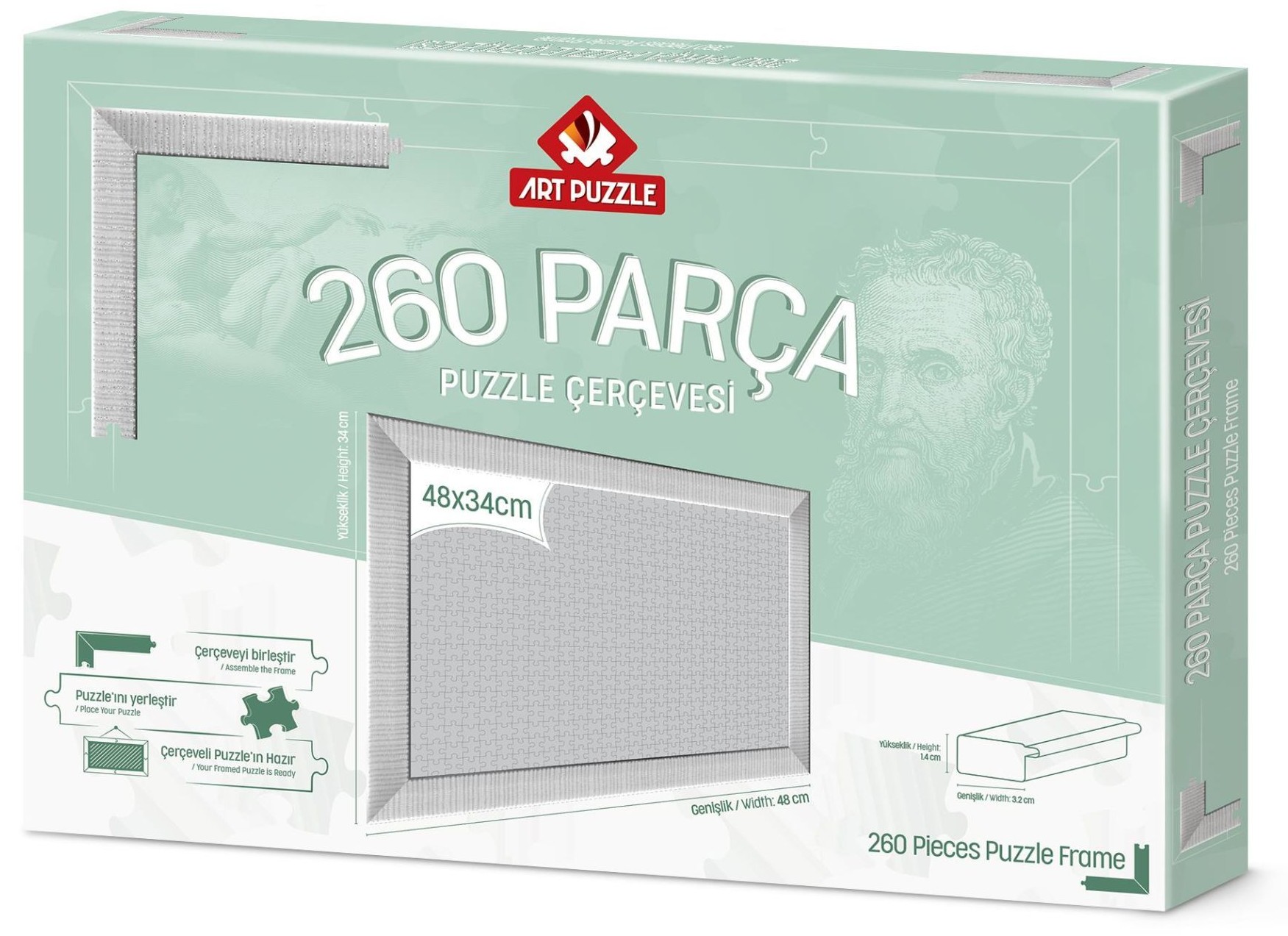 Rama pentru puzzle Art Puzzle - Albă, pentru 260 piese