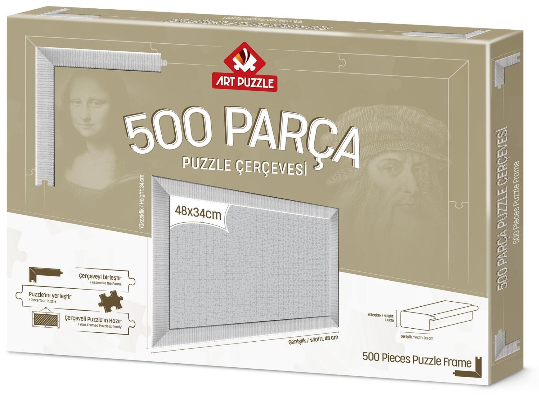 Rama pentru puzzle Art Puzzle - Alb, pentru 500 piese