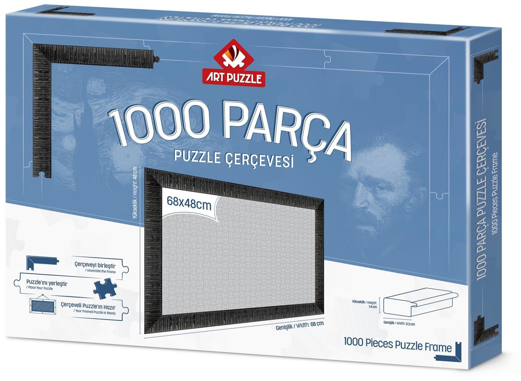 Rama pentru puzzle Art Puzzle - Neagră, pentru 1000 piese
