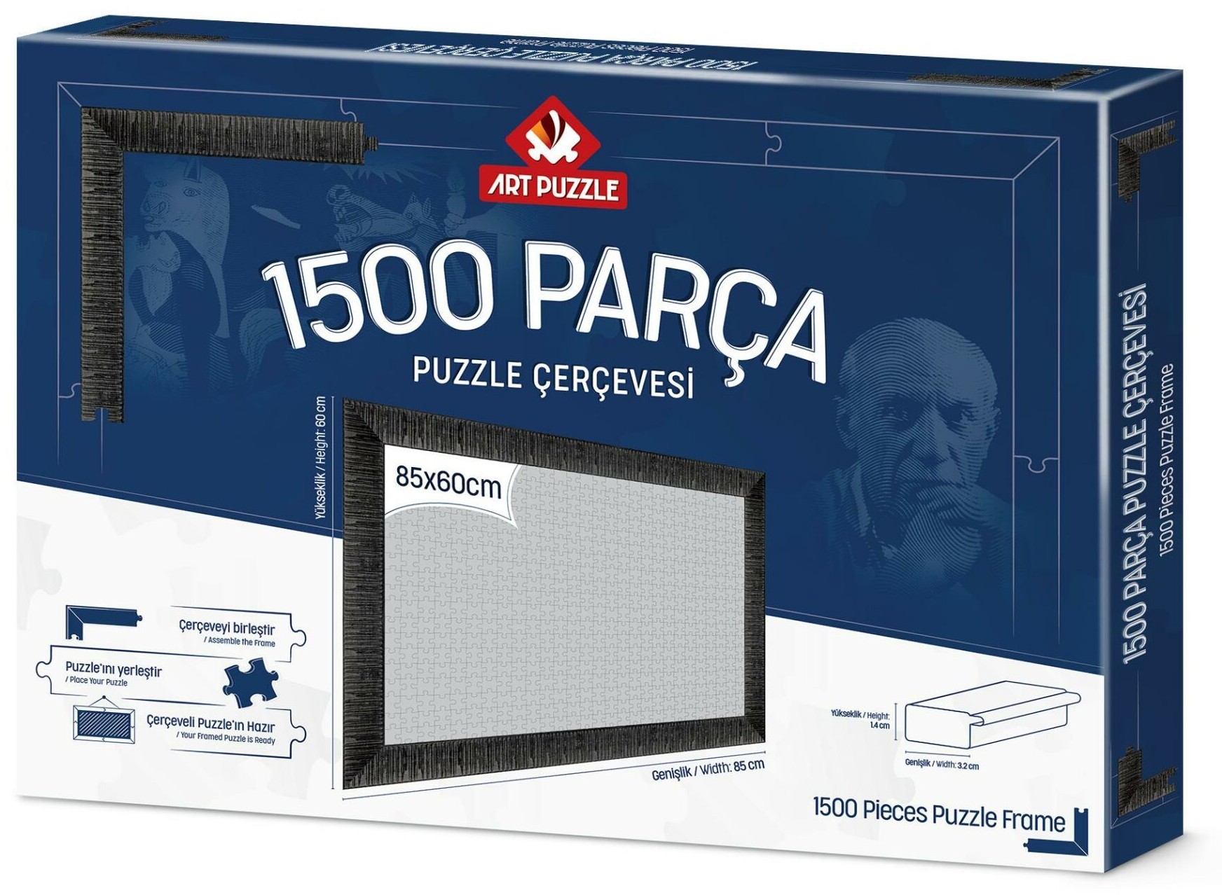 Rama pentru puzzle Art Puzzle - Neagră, pentru 1500 piese