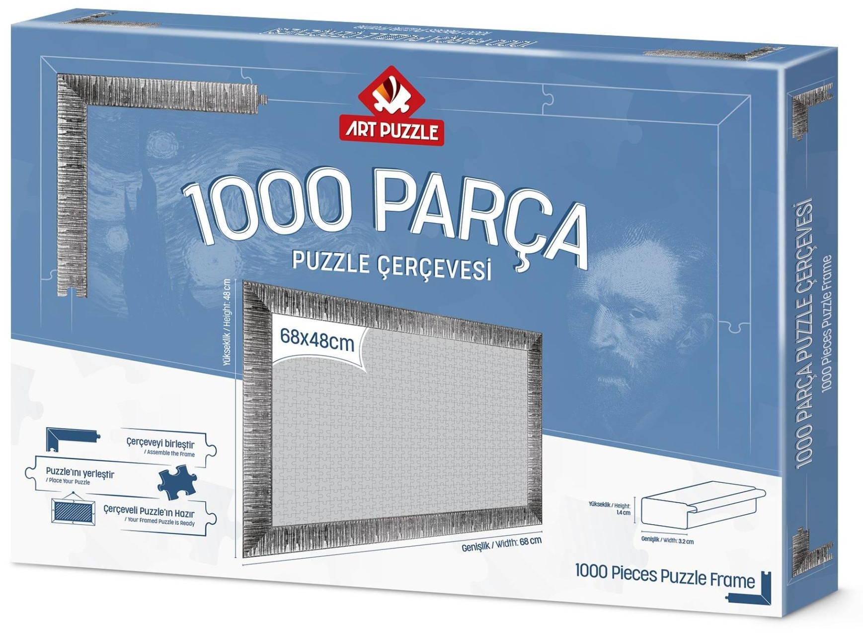 Rama pentru puzzle Art Puzzle - Argintiu, pentru 1000 piese