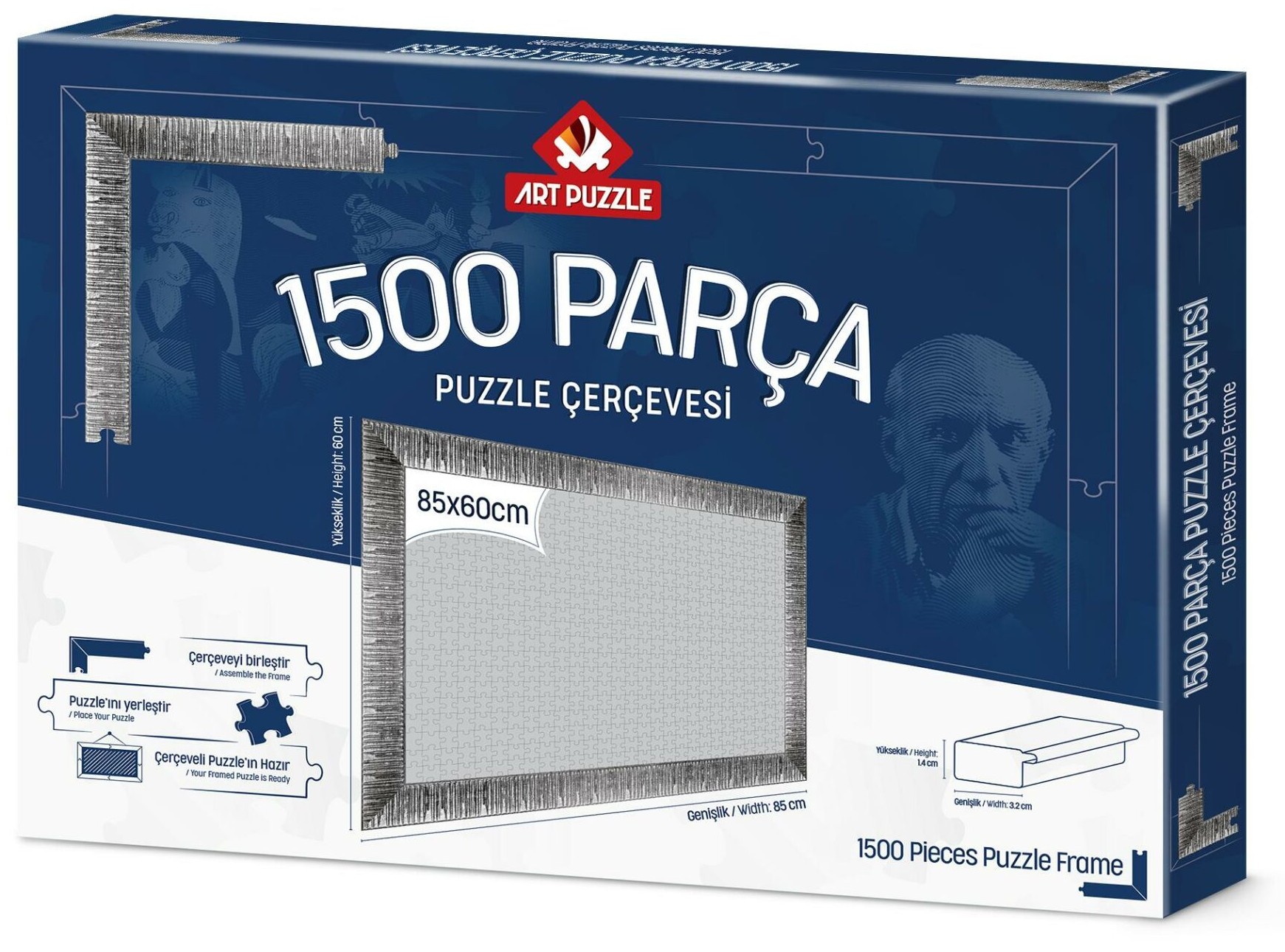 Rama pentru puzzle Art Puzzle - Argintiu, pentru 1500 piese