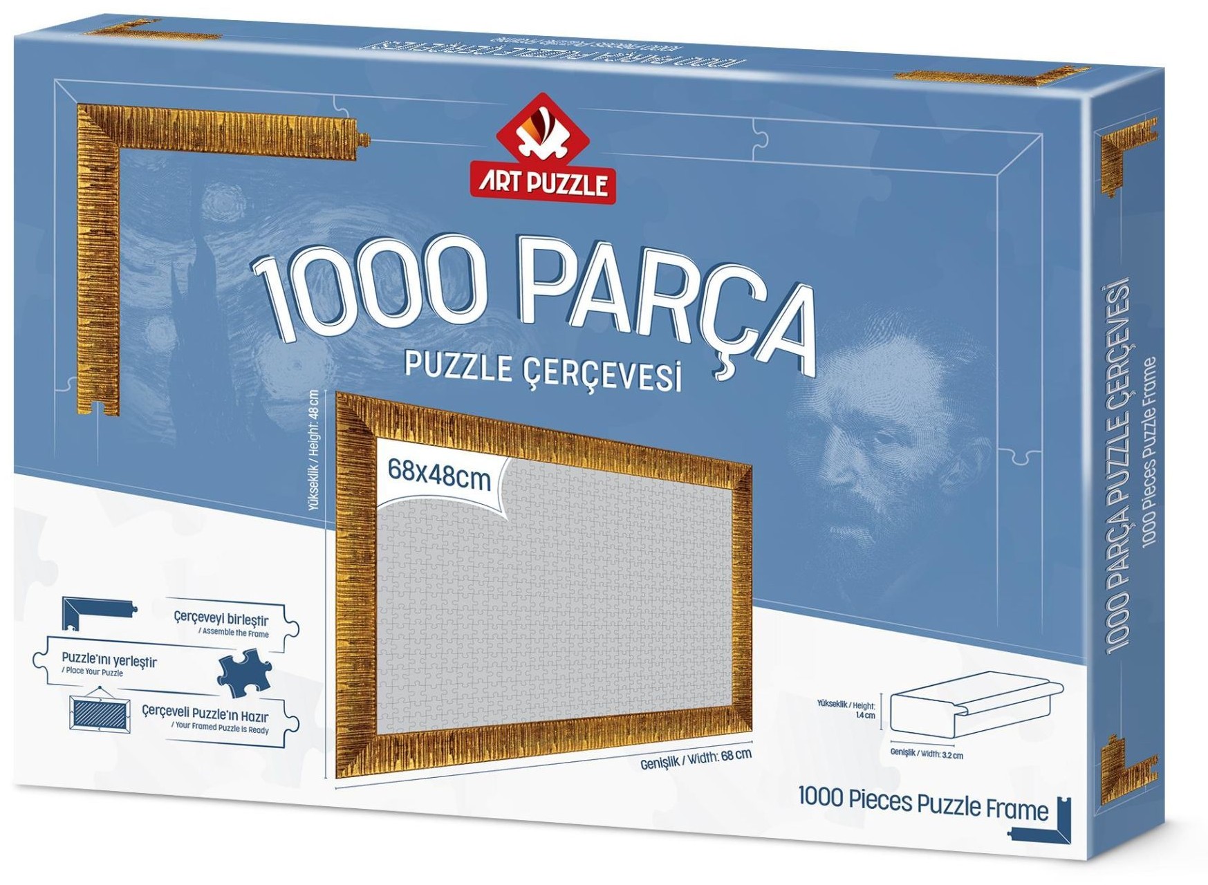 Rama pentru puzzle Art Puzzle - Aurie, pentru 1000 piese