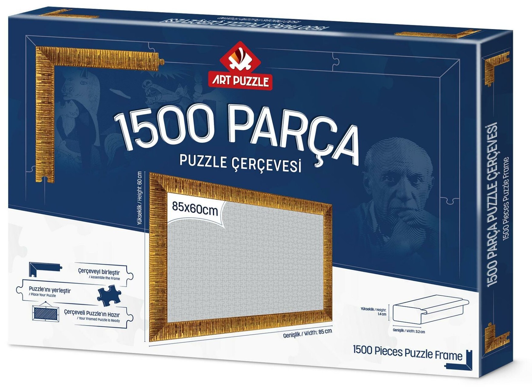 Rama pentru puzzle Art Puzzle - Aurie, pentru 1500 piese