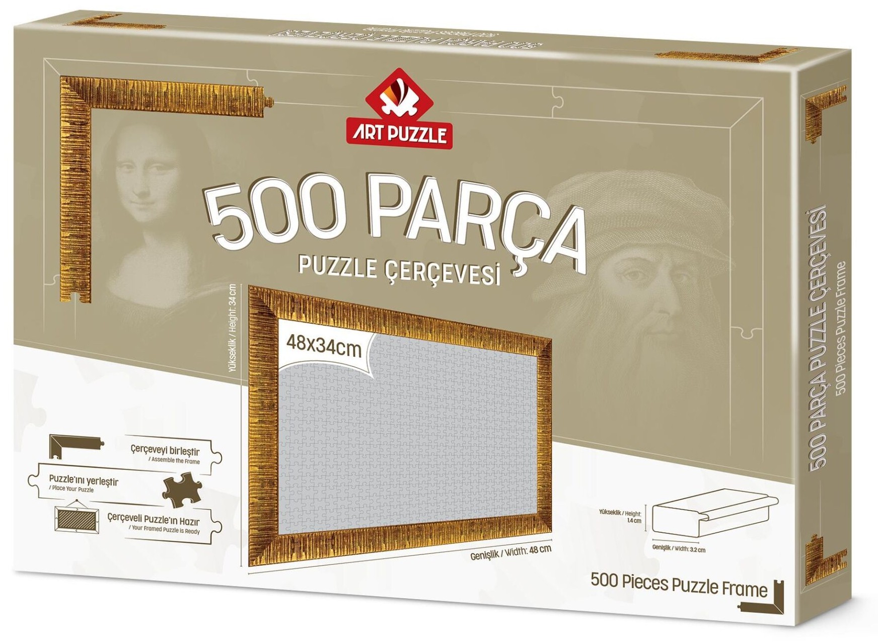 Rama pentru puzzle Art Puzzle - Aurie, pentru 500 piese