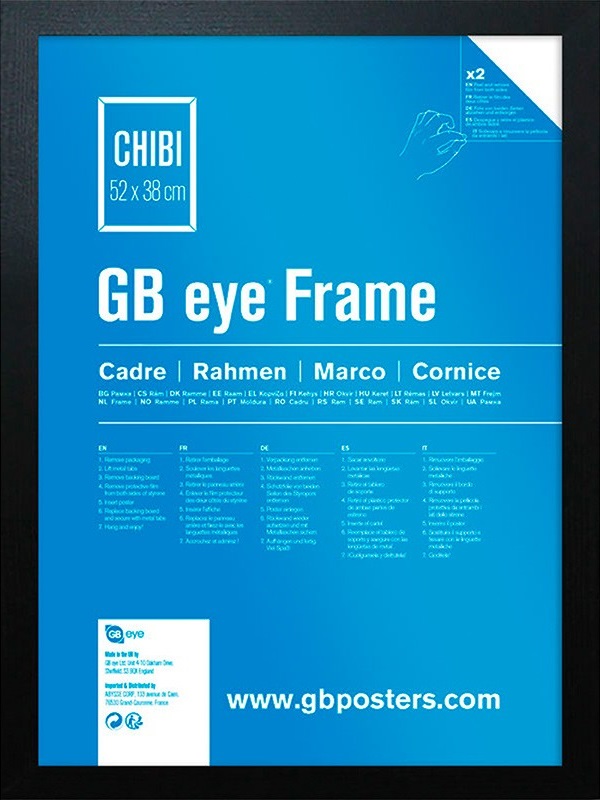 Rama pentru mini poster GB eye - 52 x 38 cm, negru