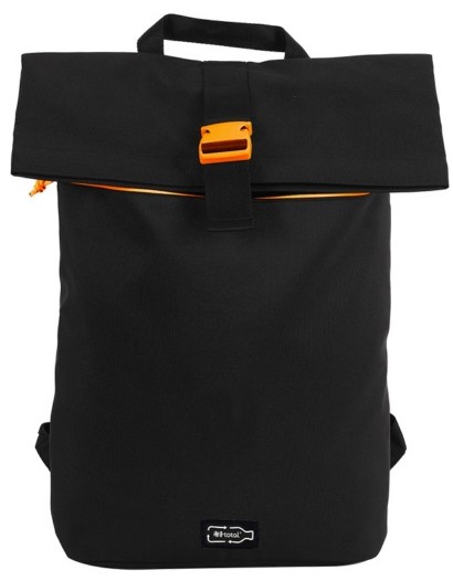 Ghiozdan I-Total RPET - Negru cu portocaliu, 26 l