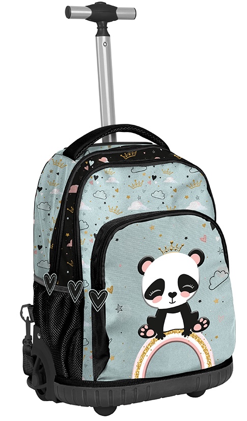 Ghiozdan școlar pe roți Paso Panda - Rainbow