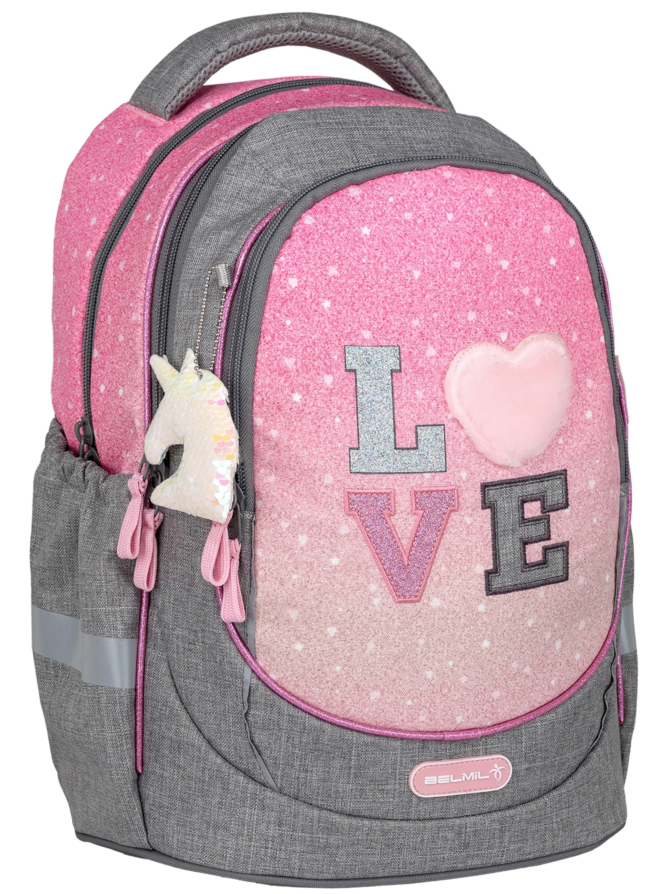 Ghiozdan  cu fund dur Belmil Leisure Plus - In Love Fashion Gray