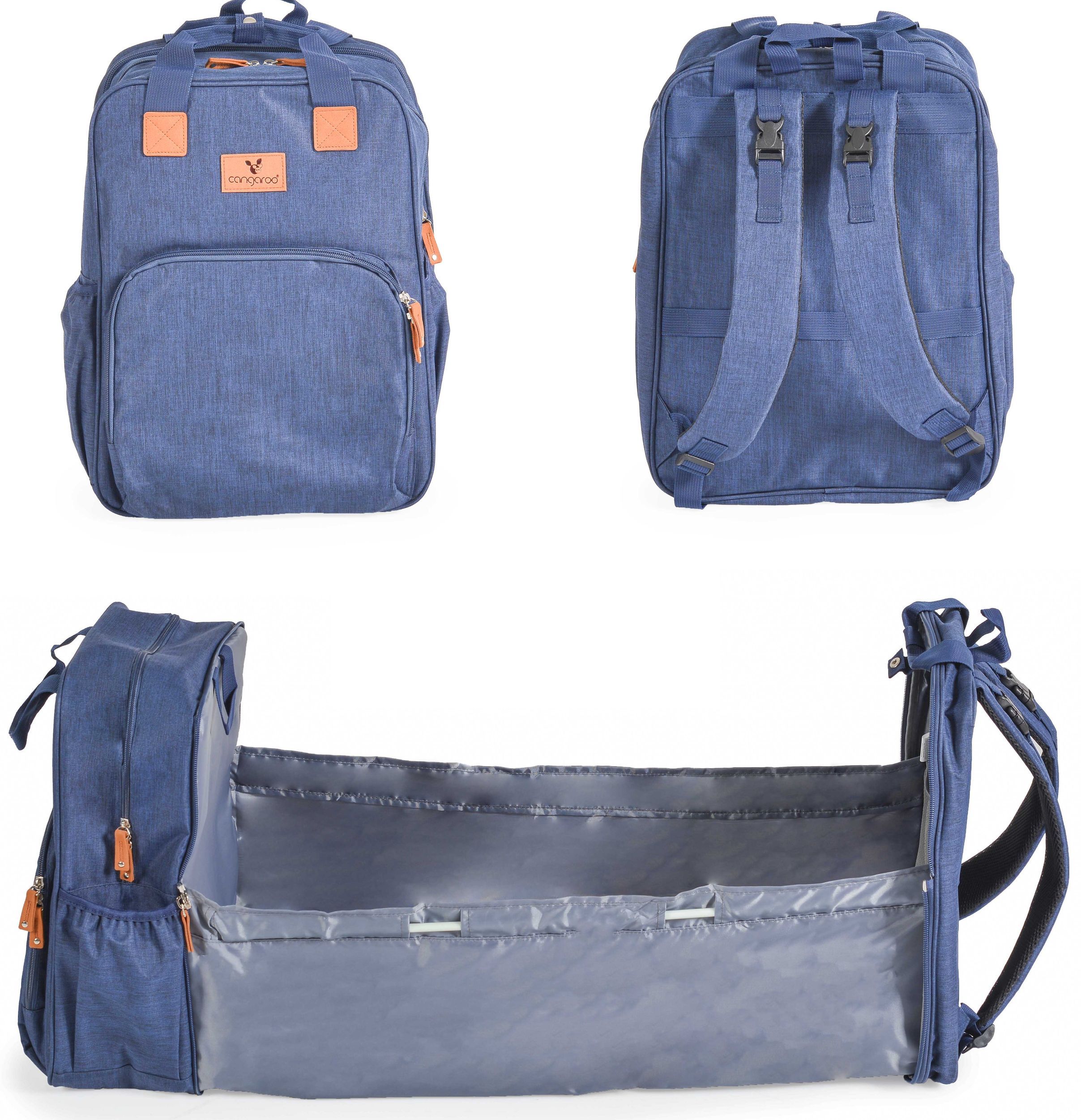 Rucsac multifunctional cu patut pliabil Cangaroo - Liana, Denim