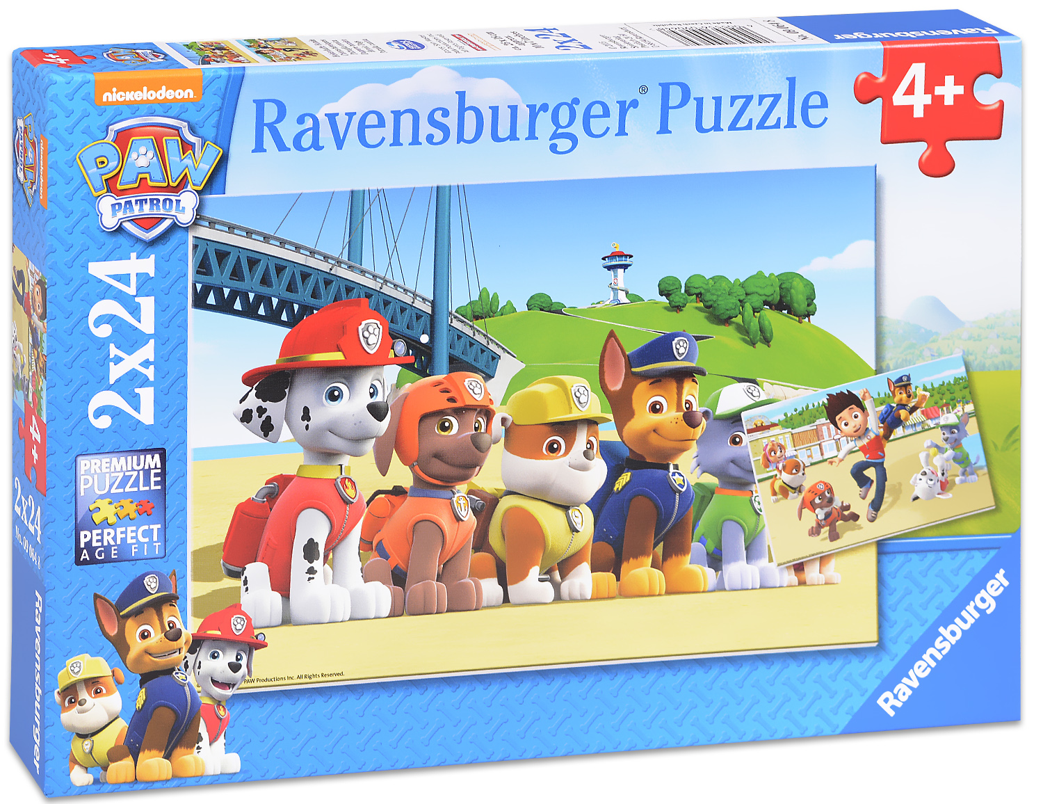 Puzzle Ravensburger din 2 x 24 de piese - Catelusii eroi, Paw Patrol