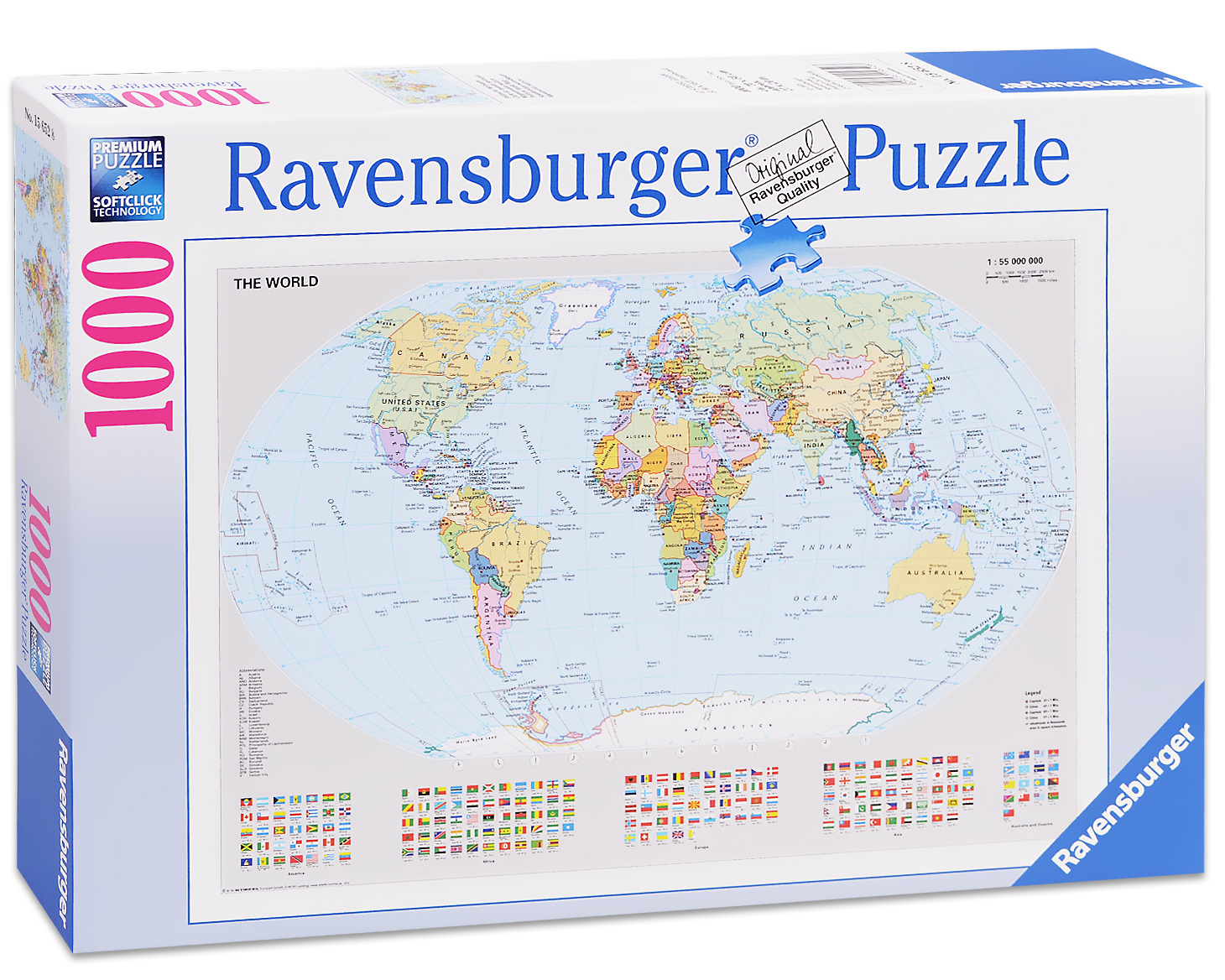 Puzzle Ravensburger de 1000 piese - Harta politica a lumii