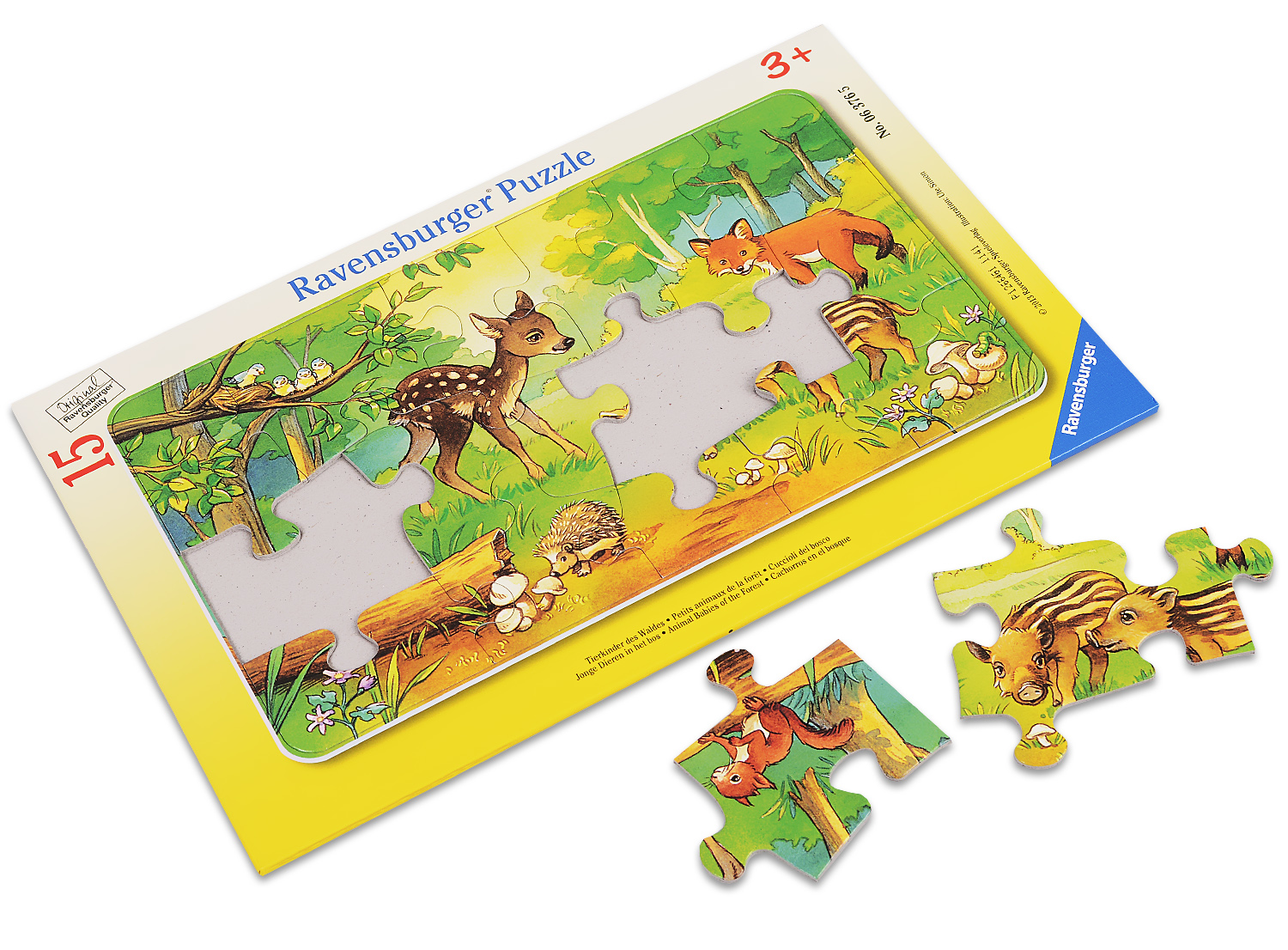 Puzzle Ravensburger din 15 de piese - Pui de animale
