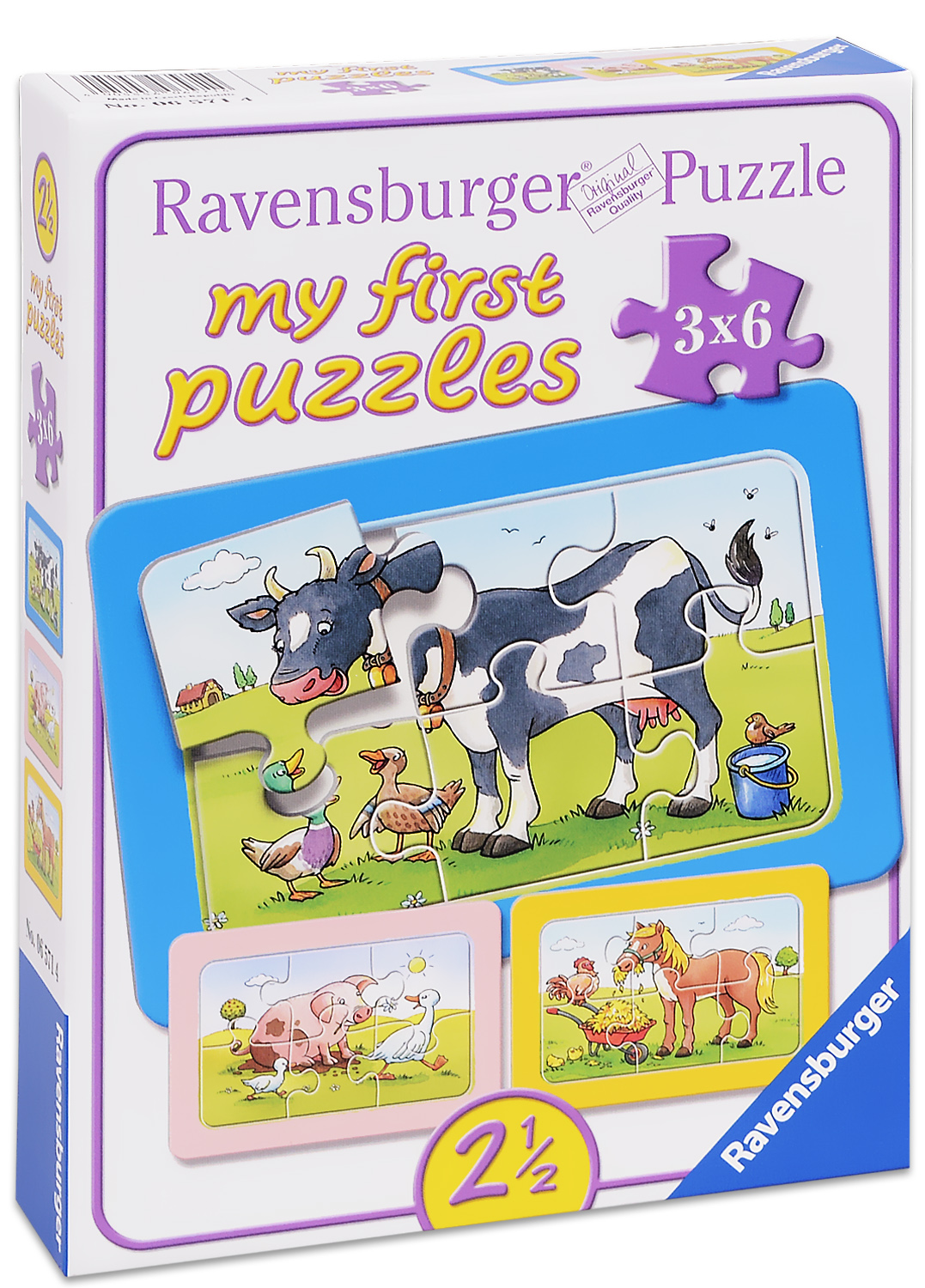 Puzzle Ravensburger din 3 x 6 piese - Prieteni animale