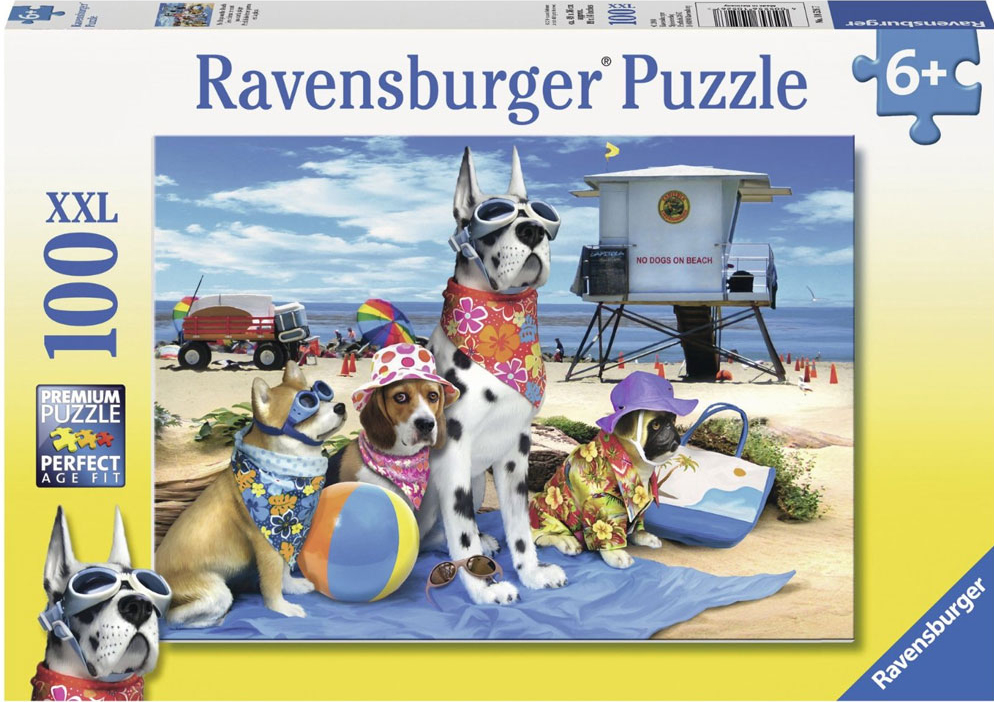 Puzzle Ravensburger din 100 XXL de piese - Fara catei pe plaja